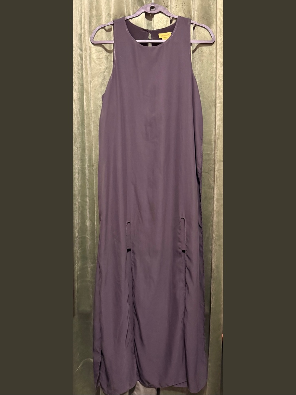 Wrangler Black Chiffon Maxi Dress With Front Slits